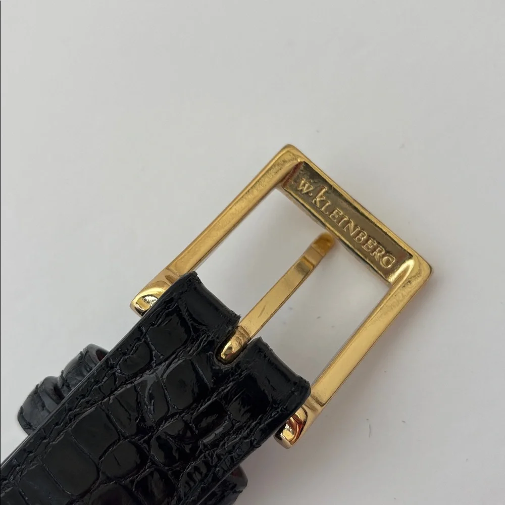 W. Kleinberg Genuine Alligator USA Neiman Marcus Adjustable‎ Belt Black Mens 42
